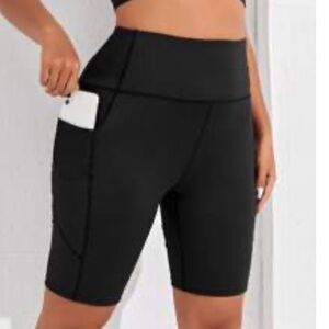 Black Biker Shorts with Pockets, 9” inseam, Women’s 4X